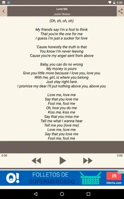 Justin Bieber Song & Lyrics android App screenshot 1